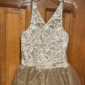 Ooh! la la! Couture holiday dress, gold